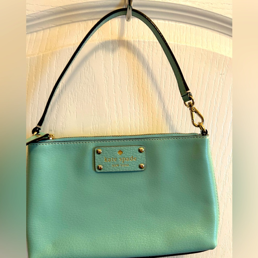 EUC Kate Spade Robin’s Egg Blue Wristlet Bag